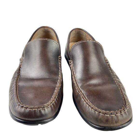 Ecco Brown Leather Slip On Men Loafers Size 42 / 8 - Picture 3 of 8
